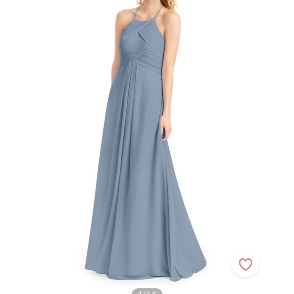 Azazie Ginger style color: dusty blue bridesmaids dress